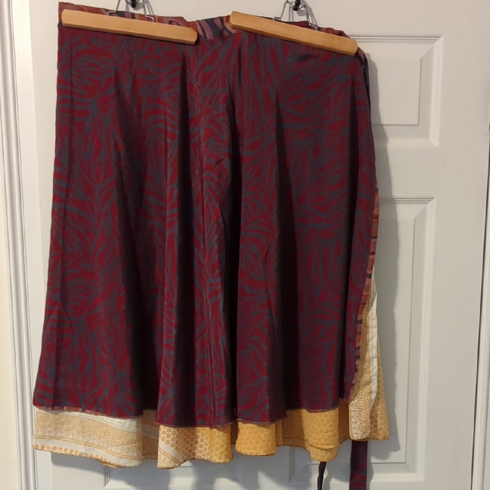 Sari Skirt Darn Good Yarn DGY Women's Regular Ankle Length Wrap Skirt